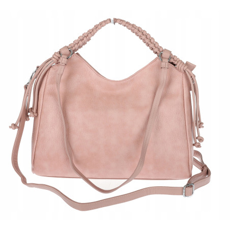 Torebka damska shopper pojemna listonoszka na ramię torba MC599 Różowa