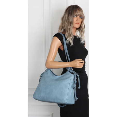Torebka damska shopper pojemna listonoszka na ramię torba MC599 Niebieska