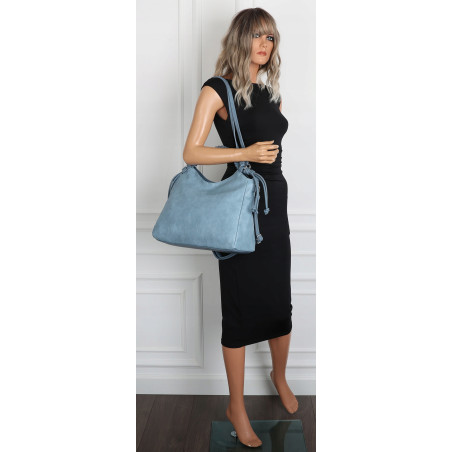 Torebka damska shopper pojemna listonoszka na ramię torba MC599 Niebieska