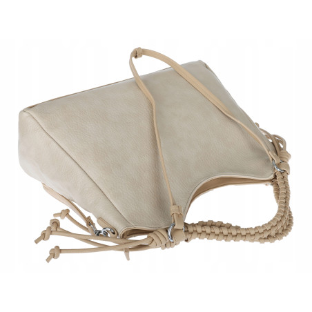 Torebka damska shopper pojemna listonoszka na ramię torba MC599 Beżowa