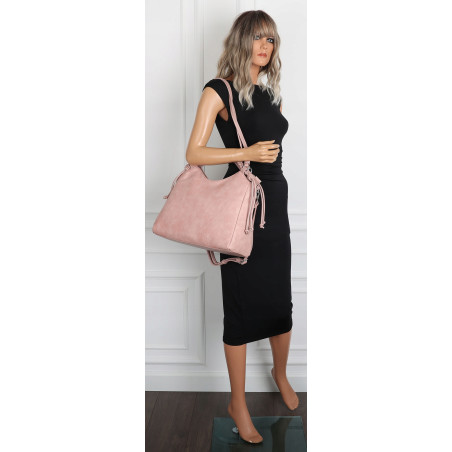 Torebka damska shopper pojemna listonoszka na ramię torba MC599 Różowa