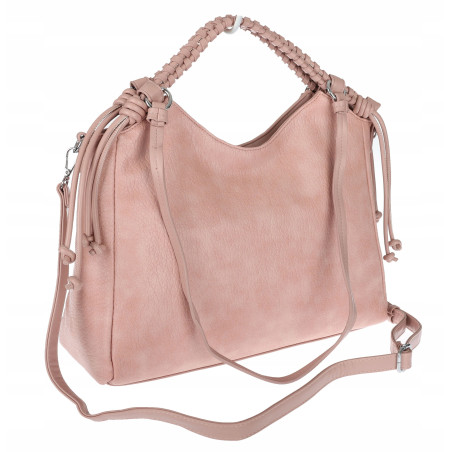 Torebka damska shopper pojemna listonoszka na ramię torba MC599 Różowa