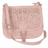 Torebka damska HERISSON pojemna ażurowa na ramię Listonoszka 15B322 Różowa