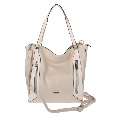 Torebka Damska Listonoszka Worek Shopper Modna Torba na Ramię SR8257 Beżowa