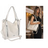 Torebka Damska Listonoszka Worek Shopper Modna Torba na Ramię SR8257 Beżowa