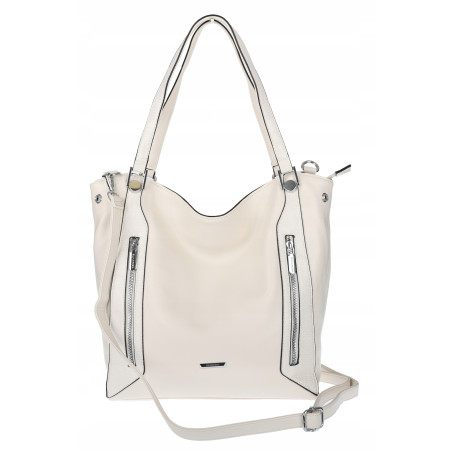 Torebka Damska Listonoszka Worek Shopper Modna Torba na Ramię SR8257 Beżowa