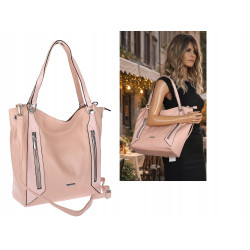 Torebka Damska Listonoszka Worek Shopper Modna Torba na Ramię SR8257 Różowa