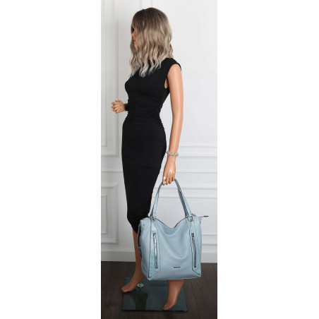 Torebka Damska Listonoszka Worek Shopper Torba na Ramię SR8257 Niebieska