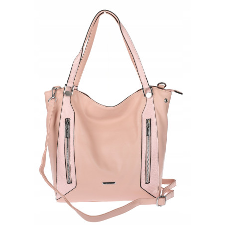 Torebka Damska Listonoszka Worek Shopper Modna Torba na Ramię SR8257 Różowa