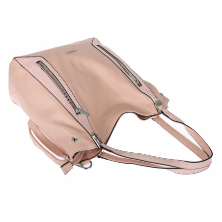 Torebka Damska Listonoszka Worek Shopper Modna Torba na Ramię SR8257 Różowa