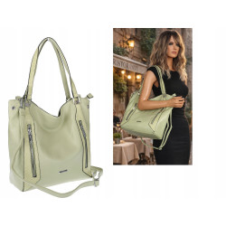 Torebka Damska Listonoszka Worek Shopper Torba na Ramię SR8257 Zielona