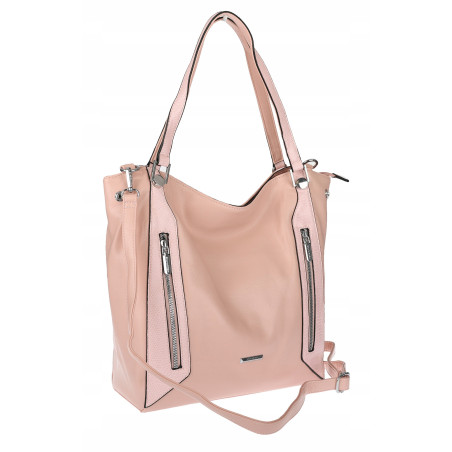 Torebka Damska Listonoszka Worek Shopper Modna Torba na Ramię SR8257 Różowa