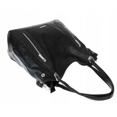Torebka Damska Listonoszka Worek Shopper Modna Torba na Ramię SR8257 Czarna