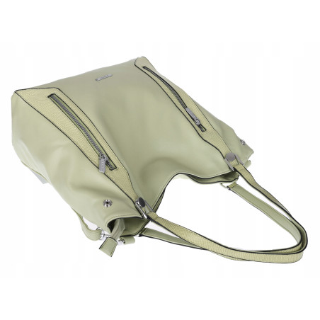 Torebka Damska Listonoszka Worek Shopper Torba na Ramię SR8257 Zielona