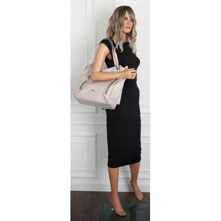 Torebka Damska Listonoszka Worek Shopper Modna Torba na Ramię SR8257 Szara