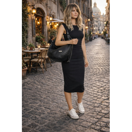 Torebka Damska Listonoszka Worek Shopper Modna Torba na Ramię CH2214 Czarna