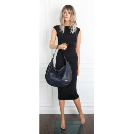 Torebka Damska Listonoszka Worek Shopper Torba na Ramię CH2214 Granatowa