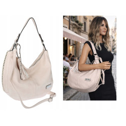 Torebka Damska Listonoszka Worek Shopper Modna Torba na Ramię CH2214 Beżowa