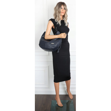 Torebka Damska Listonoszka Worek Shopper Torba na Ramię CH2214 Granatowa