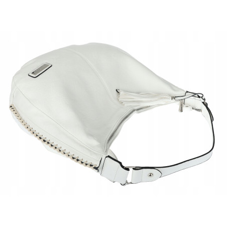 Torebka Damska Listonoszka Worek Shopper Modna Torba na Ramię CH2214 Biała