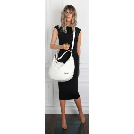 Torebka Damska Listonoszka Worek Shopper Modna Torba na Ramię CH2214 Biała