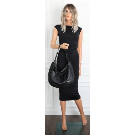 Torebka Damska Listonoszka Worek Shopper Modna Torba na Ramię CH2214 Czarna