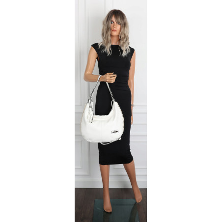 Torebka Damska Listonoszka Worek Shopper Modna Torba na Ramię CH2214 Biała