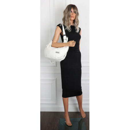 Torebka Damska Listonoszka Worek Shopper Modna Torba na Ramię CH2214 Biała