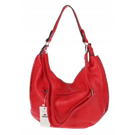 Torebka Damska Listonoszka Worek Shopper Torba na Ramię CH2214 Czerwona