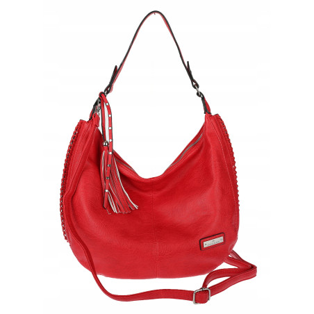 Torebka Damska Listonoszka Worek Shopper Torba na Ramię CH2214 Czerwona