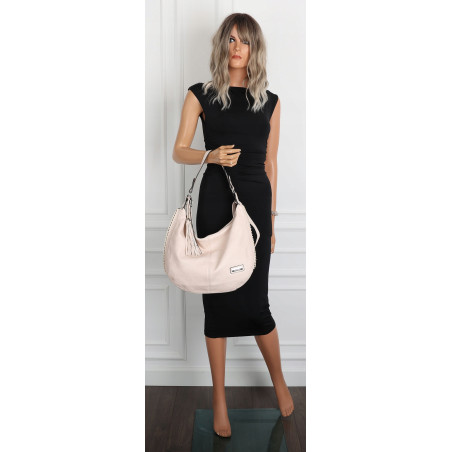 Torebka Damska Listonoszka Worek Shopper Modna Torba na Ramię CH2214 Beżowa