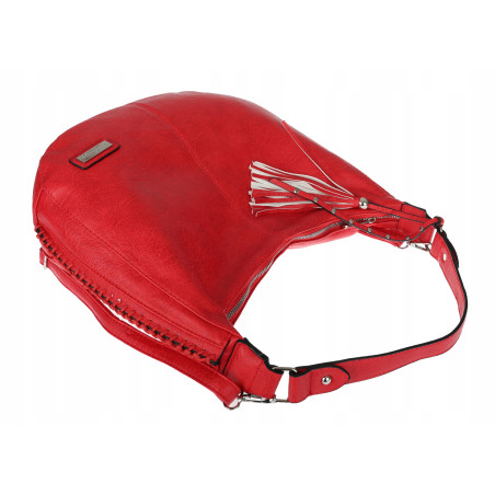 Torebka Damska Listonoszka Worek Shopper Torba na Ramię CH2214 Czerwona