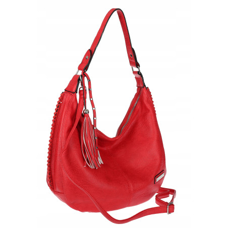 Torebka Damska Listonoszka Worek Shopper Torba na Ramię CH2214 Czerwona