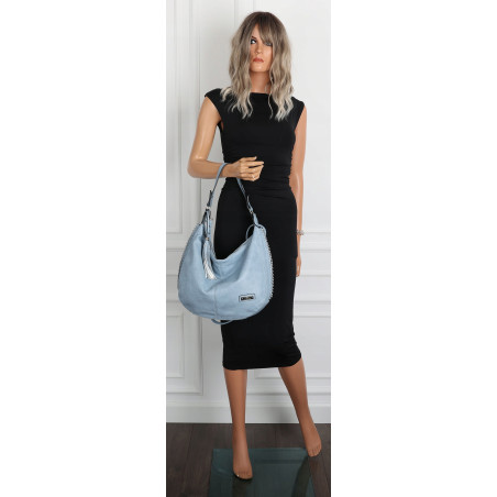 Torebka Damska Listonoszka Worek Shopper Torba na Ramię CH2214 Niebieska