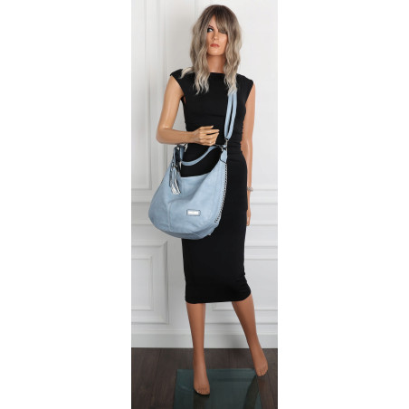 Torebka Damska Listonoszka Worek Shopper Torba na Ramię CH2214 Niebieska
