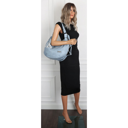 Torebka Damska Listonoszka Worek Shopper Torba na Ramię CH2214 Niebieska