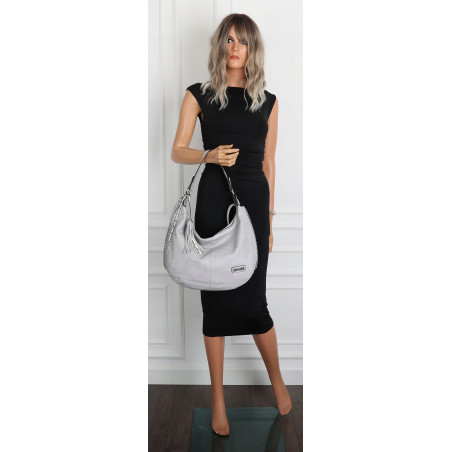 Torebka Damska Listonoszka Worek Shopper Modna Torba na Ramię CH2214 Szara