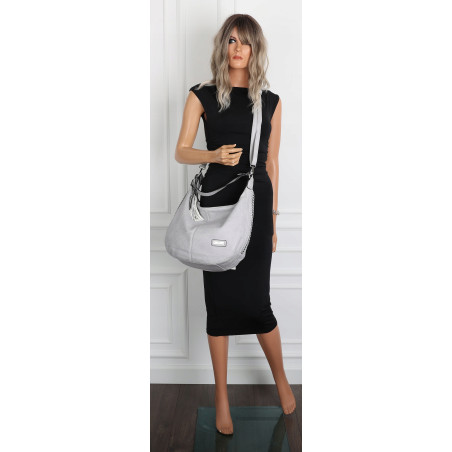 Torebka Damska Listonoszka Worek Shopper Modna Torba na Ramię CH2214 Szara