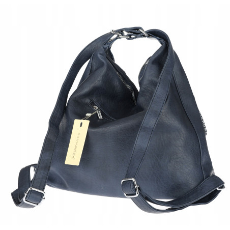 Torebka Damska Shopper Plecak Miejska 2w1 Worek na Ramię SR090 Granatowa