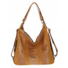 Torebka Damska Shopper Plecak Miejska 2w1 Worek na Ramię SR090 Brązowa