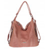 Torebka Damska Shopper Plecak Miejska 2w1 Worek Torba na Ramię SR090 Różowa
