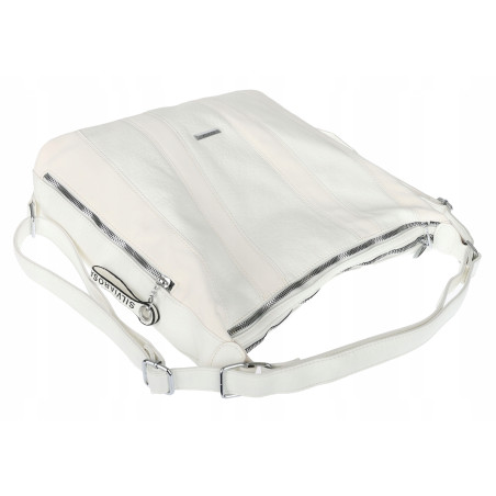 Torebka Damska Shopper Plecak Miejska 2w1 Worek Torba na Ramię SR090 Biała