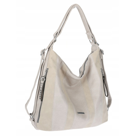 Torebka Damska Shopper Plecak Miejska 2w1 Worek Torba na Ramię SR090 Szara