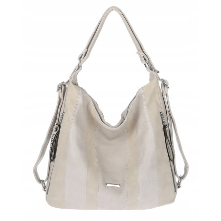 Torebka Damska Shopper Plecak Miejska 2w1 Worek Torba na Ramię SR090 Szara