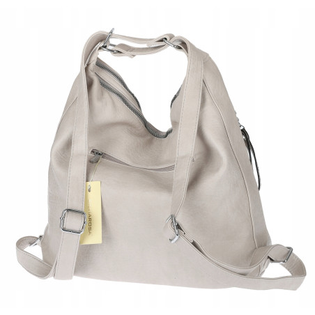 Torebka Damska Shopper Plecak Miejska 2w1 Worek Torba na Ramię SR090 Szara