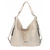 Torebka Damska Shopper Plecak Miejska 2w1 Worek Torba na Ramię SR090 Beżowa