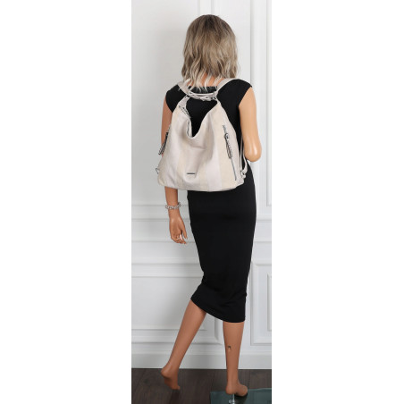 Torebka Damska Shopper Plecak Miejska 2w1 Worek Torba na Ramię SR090 Szara