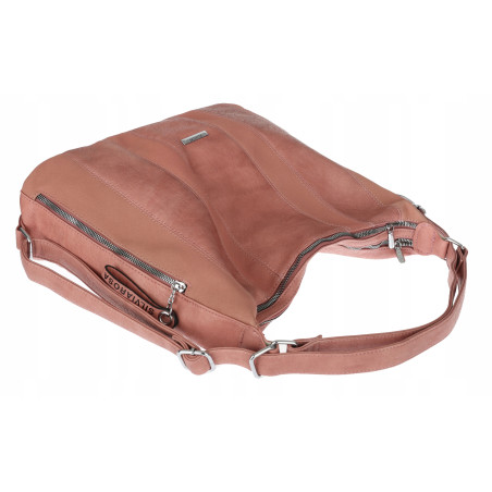 Torebka Damska Shopper Plecak Miejska 2w1 Worek Torba na Ramię SR090 Różowa