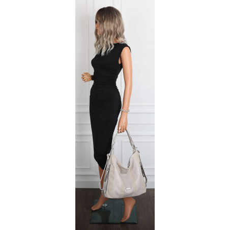 Torebka Damska Shopper Plecak Miejska 2w1 Worek Torba na Ramię SR090 Szara