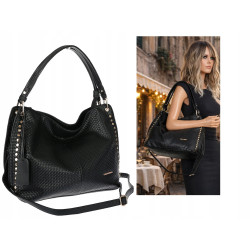 Torebka damska worek shopper pojemna miejska casual na ramię CH3368 Czarna